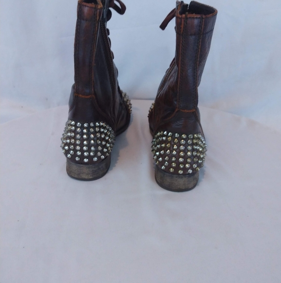 Steve Madden Brown Leather Studded Boots - Picture 10 of 13